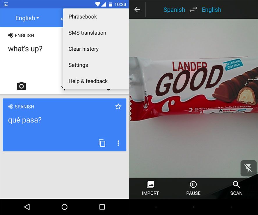 Google Translate Android screenshot