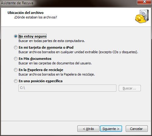 Asistente de Recuva 2011 11 02 12 14 17 Cómo recuperar archivos borrados del disco duro