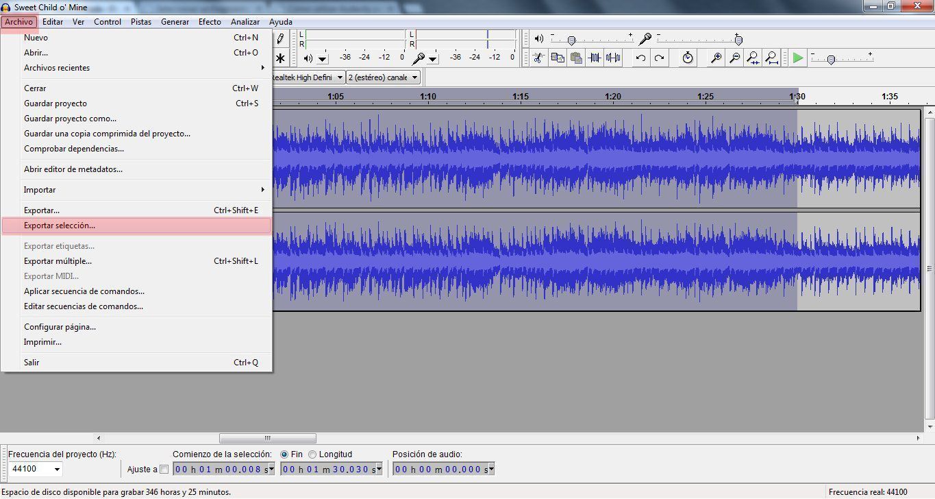 Don't forget to test that the format is in MP3 before you save it so you can play it without any problems on your phone. Audacity exportar