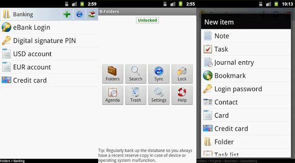 B Folders password Apps para sacar partido a nuestro Android desde el PC