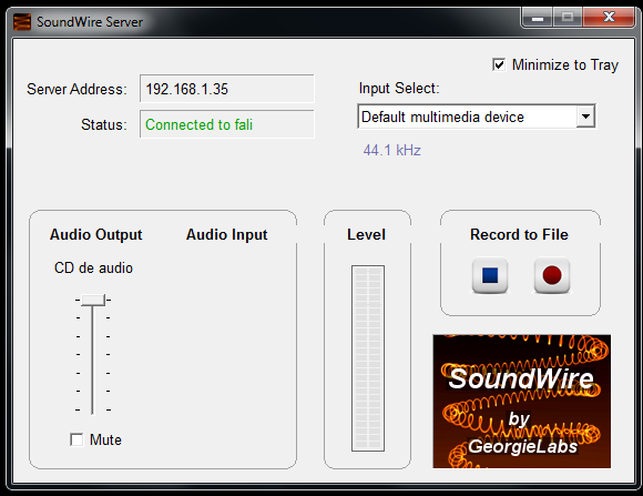 Captura server SoundWire, usa tu Android como receptor inalámbrico de audio