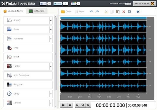 Editar audio con Filelab