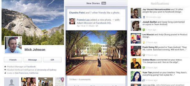 Facebook Android actualizacion cabecera Facebook’s new app is now available for Android and iOS
