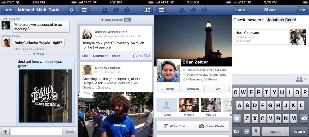 Facebook iOS actualizacion Facebook’s new app is now available for Android and iOS