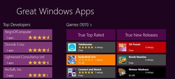 Great Windows Apps, Windows Store, Windows 8