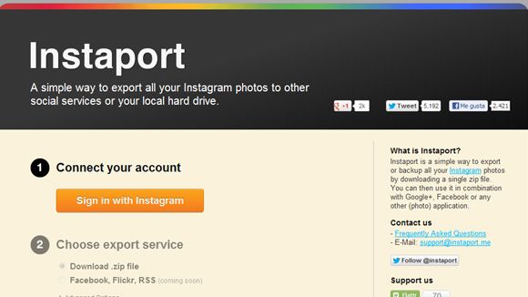 Instaport captura 1 Crea copias de seguridad de tus fotos en Instagram con InstaPort