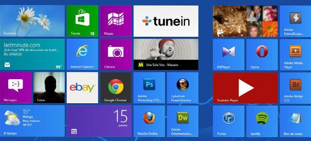 Metro menu principal Windows 8 incluye publicidad en algunas de sus aplicaciones preinstaladas