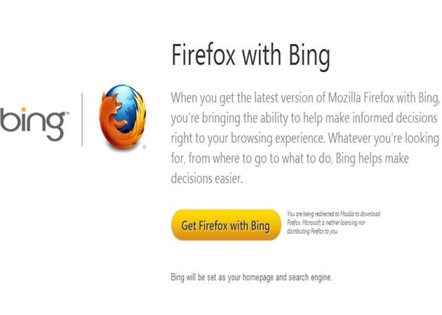 MozillaBing Mozilla lanza una versión de Firefox con el buscador Bing