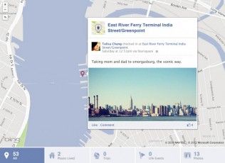 TimelineMap Foursquare permite compartir tus check-ins en Facebook