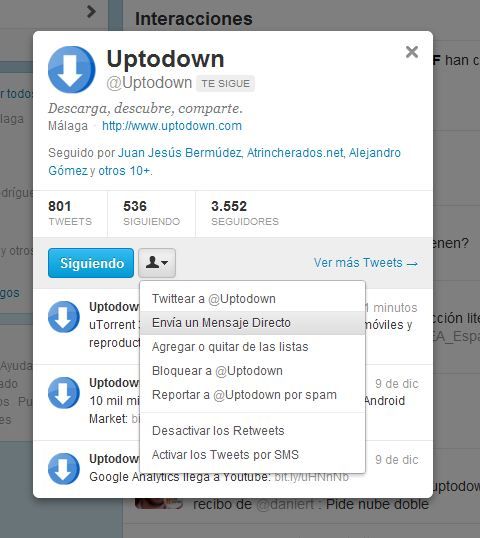 Twitter Interacciones Google Chrome 2011 12 12 14 09 33 ¿Dónde están los mensajes privados en el nuevo Twitter?