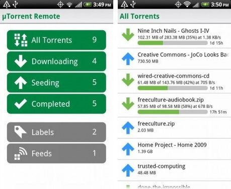 Utorrent App Android uTorrent 3.1, ahora con soporte para dispositivos móviles y reproductor integrado