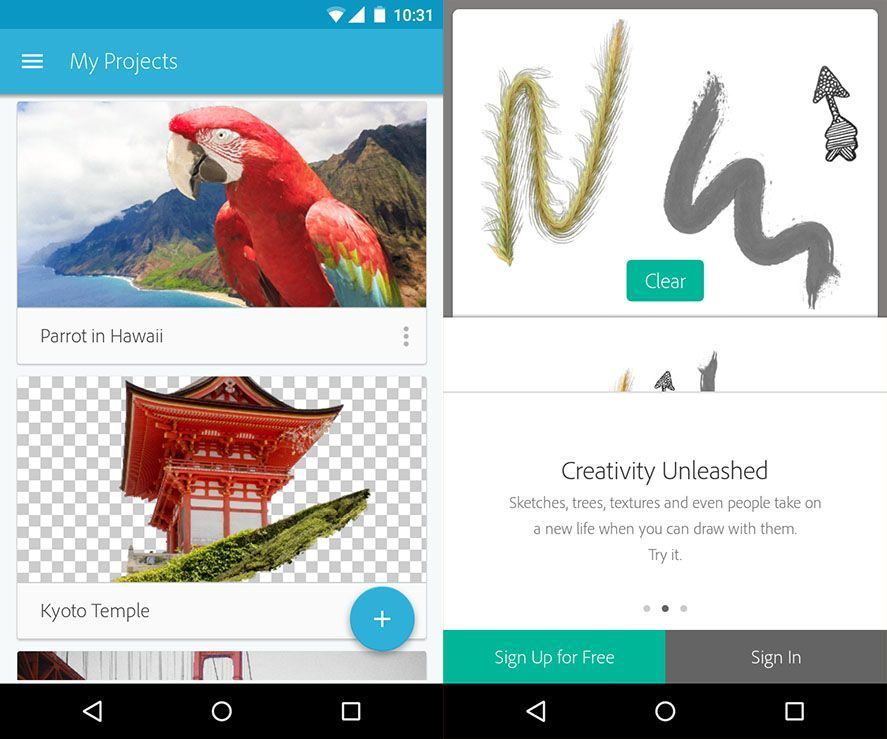 adobe cc screenshot 1 Adobe releases four image-editing apps for Android