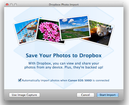 Dropbox importa fotografías automáticamente desde tu cámara