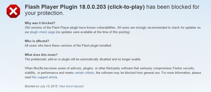 flash seguridad 1 Firefox disables Adobe Flash due to security problems