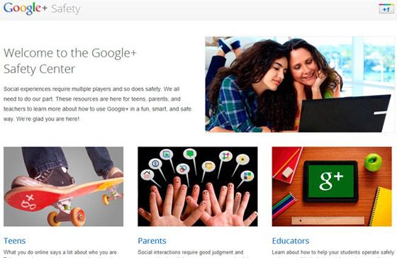 google plus safety1 Google+ ya admite usuarios menores de 18 años