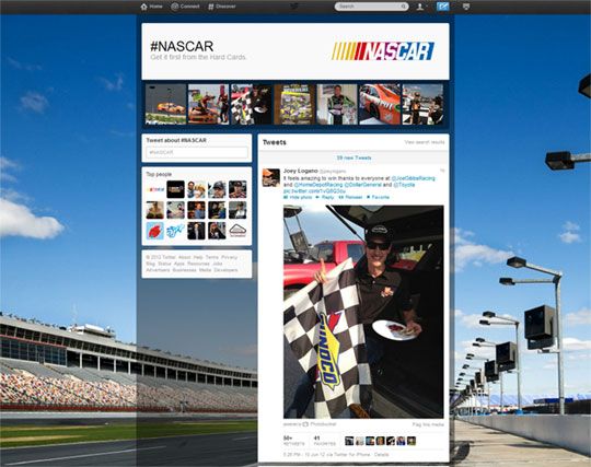 hashtag NASCAR Twitter personaliza los Trending Topics y presenta las nuevas páginas de hashtags