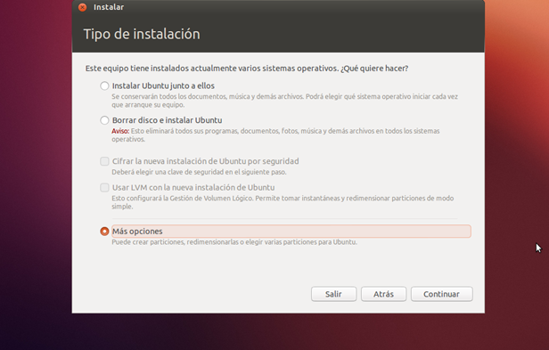 mas opciones Guía para instalar Windows 7 y Ubuntu en un mismo PC