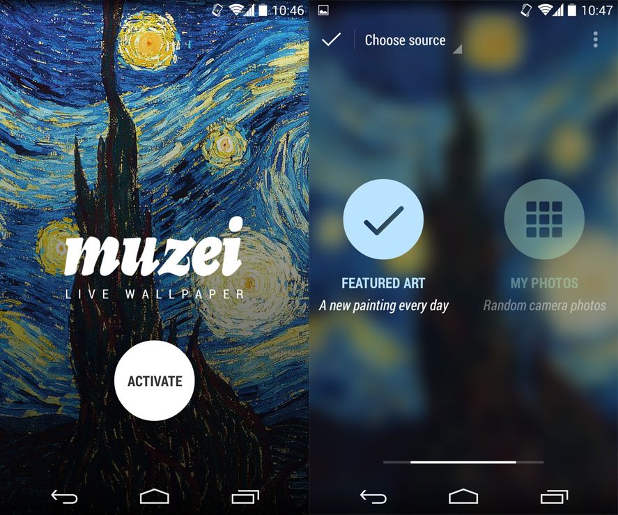 muzei screenshot 1 Make your phone look different every day with Muzei Live Wallpaper