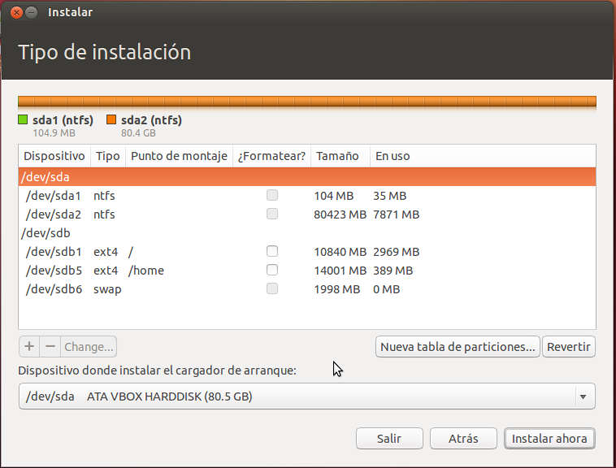particiones ubuntu Guía para instalar Windows 7 y Ubuntu en un mismo PC