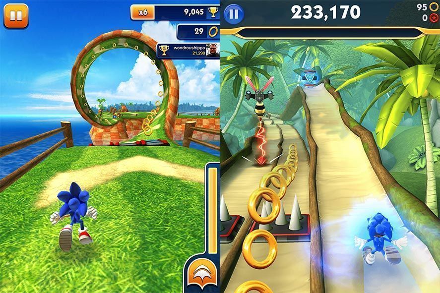 Sonic Dash 1 y 2 Android screenshot