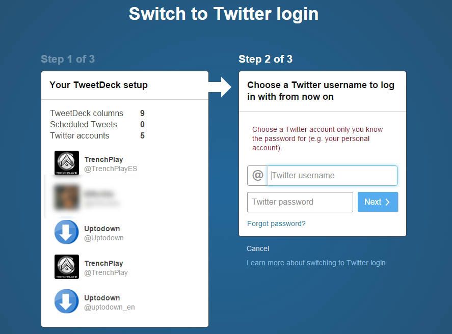 tweetdeck migrate 1 How to switch your TweetDeck login details to your Twitter ones