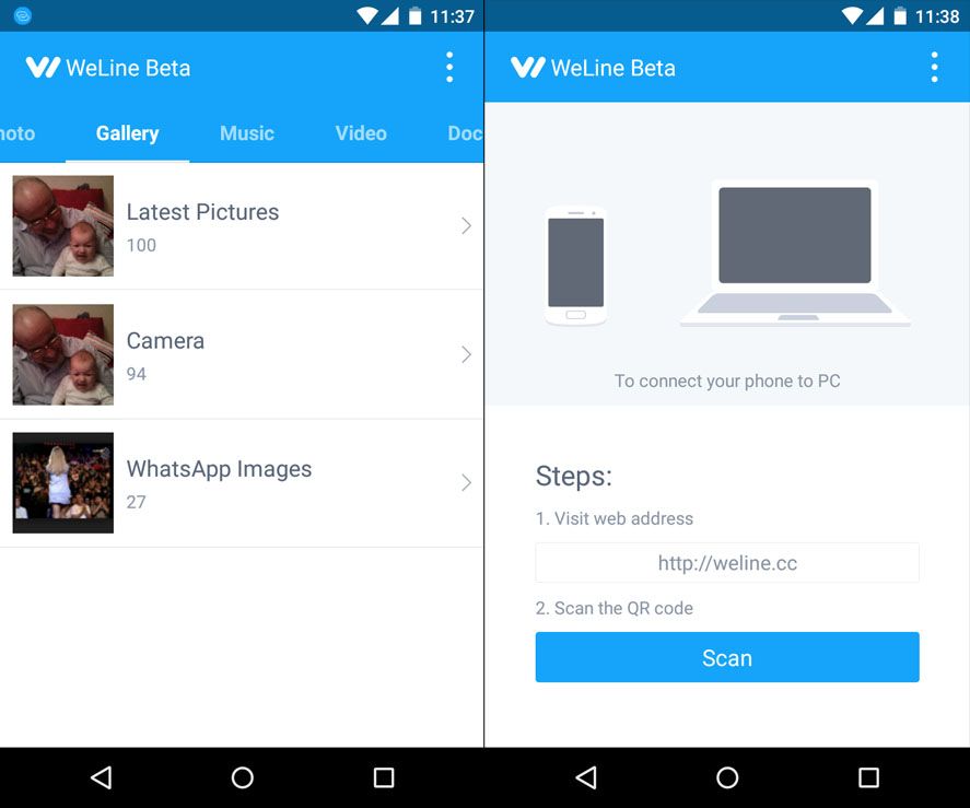 weline 1 Xender, an incredible file-sharing app for Android