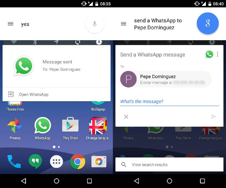 whatsapp google now Google Now can now send WhatsApp messages by voice