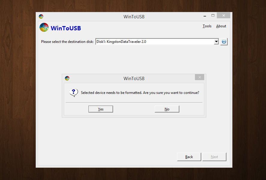 wintousb screenshot 2 How to create a portable version of Windows on a USB stick