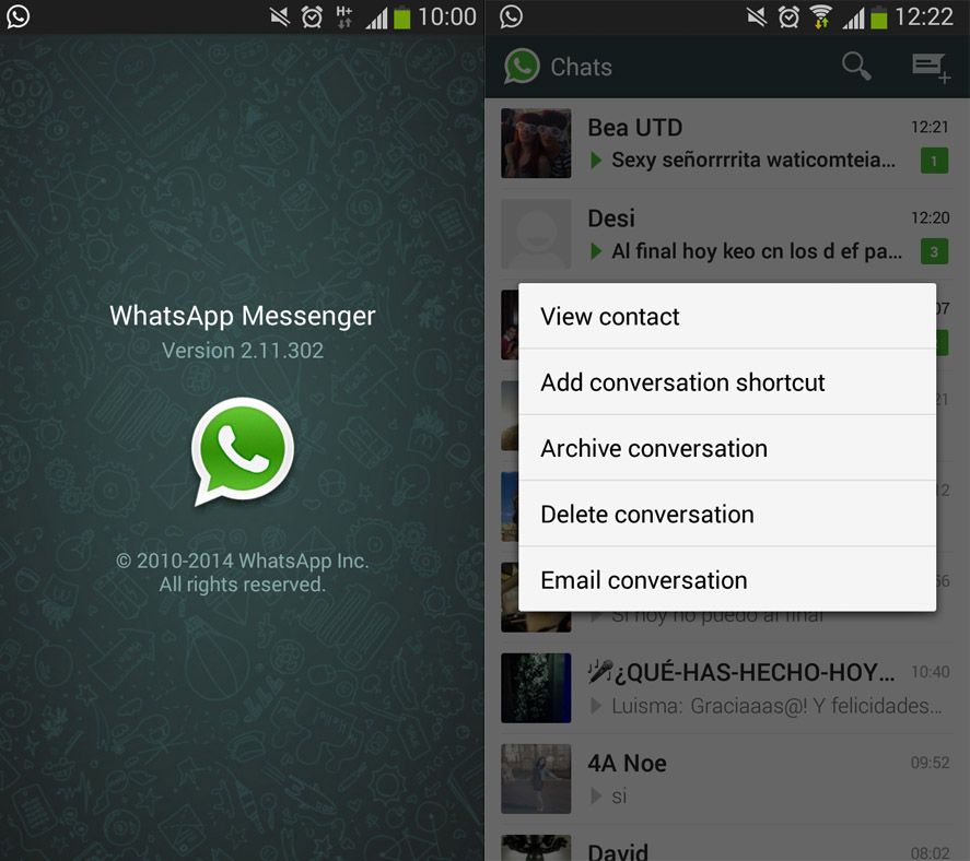 The new version of WhatsApp lets you archive conversations ...