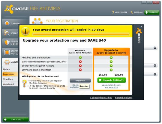 Como renovar la licencia gratuita de Avast Free Antivirus 