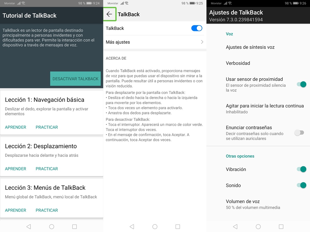 Apps de accesibilidad - Google Talkback