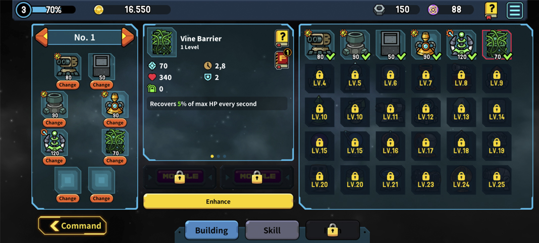 Broken Universe: Tower Defense's level board