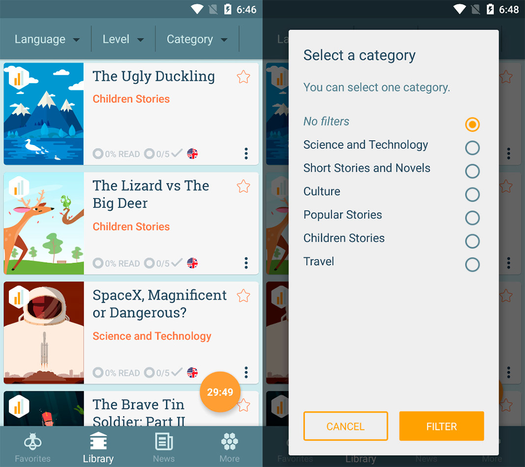 Learn languages by reading and listening to stories with Beelinguapp