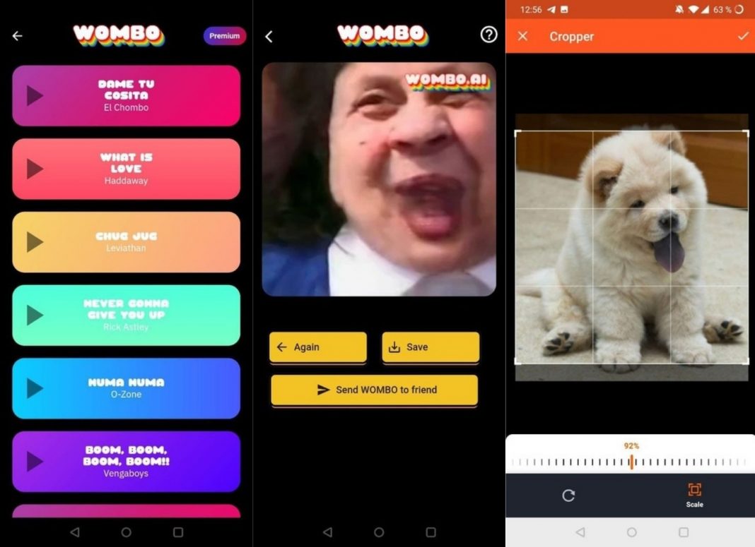 WOMBO app screenshots