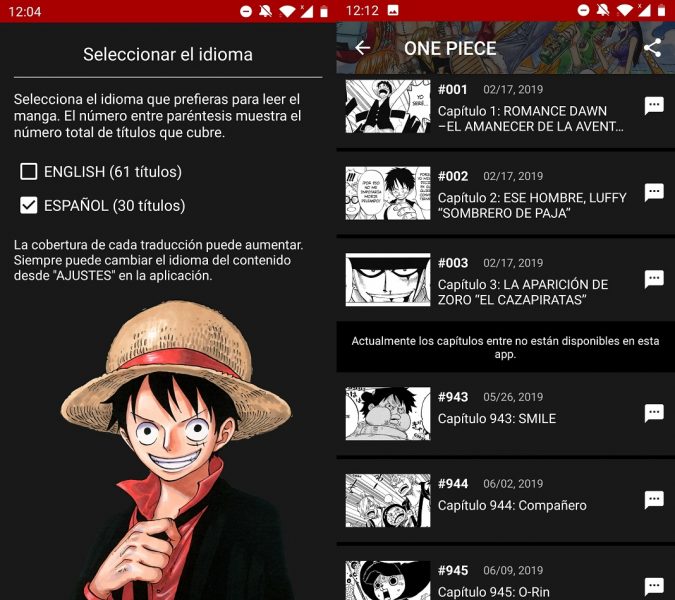 lectores de manga para Android - MANGA PLUS