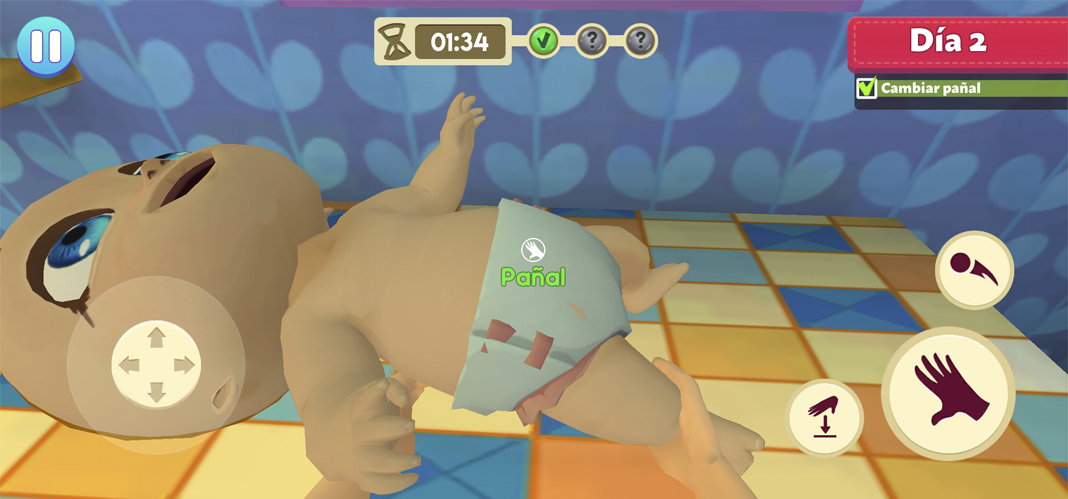 Mother Simulator: changing the baby's diaper