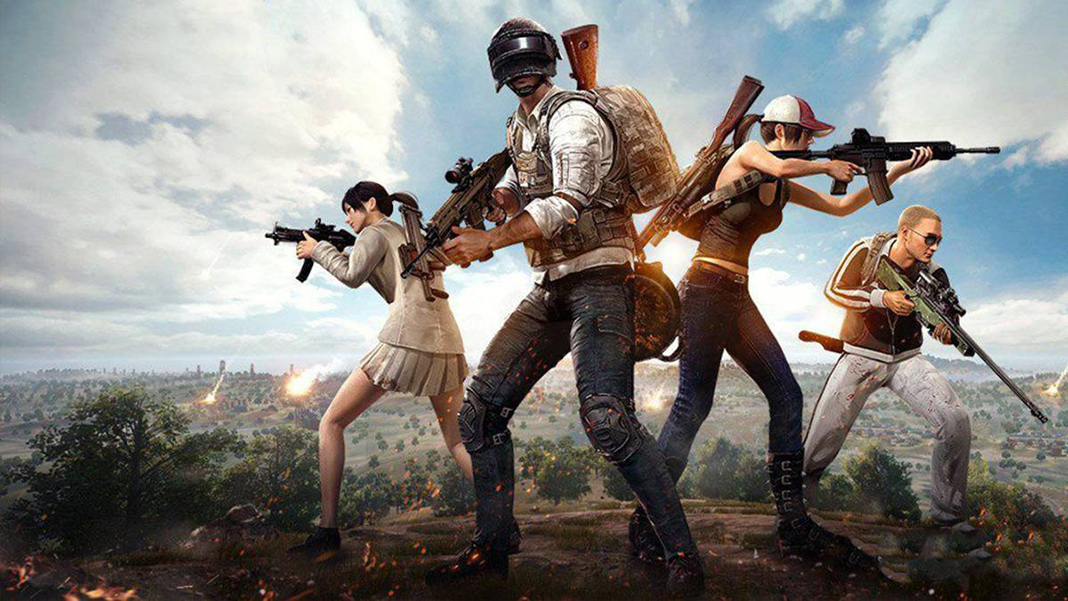 PUBG Mobile promotional photo with 4 armed characters