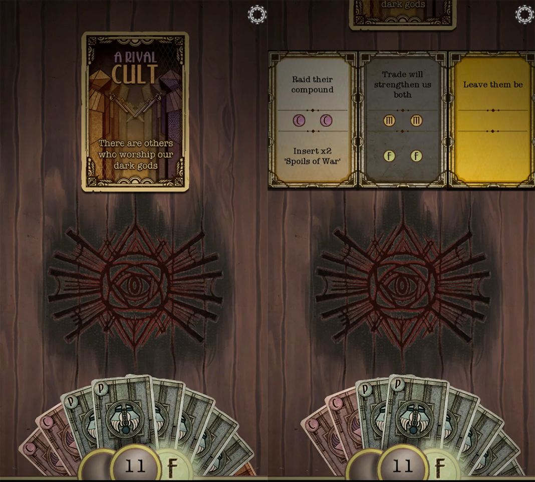 Tarot-like cards set on a table