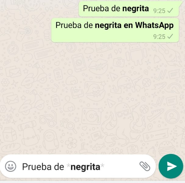 WhatsApp en negrita