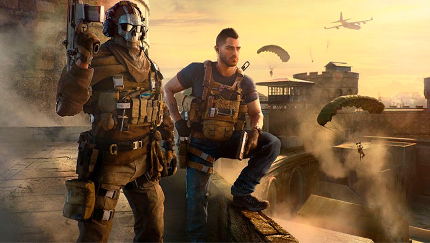 Call of Duty: Warzone Mobile: two characters looking from a terrace.