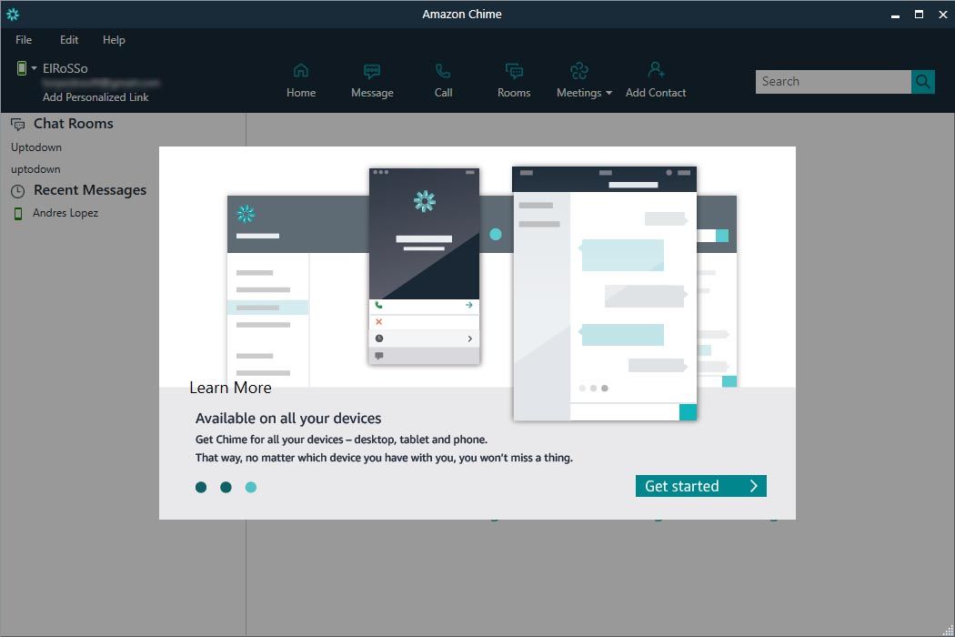 amazon chime screenshot 3 Amazon lanza Chime, su servicio de mensajería y videoconferencia