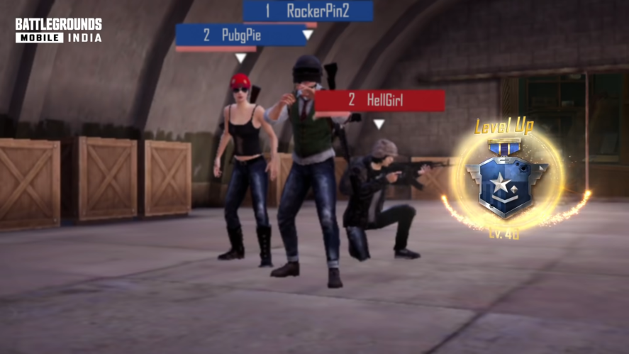 Battlegrounds Mobile India: three dark-dressed characters aiming their weapons