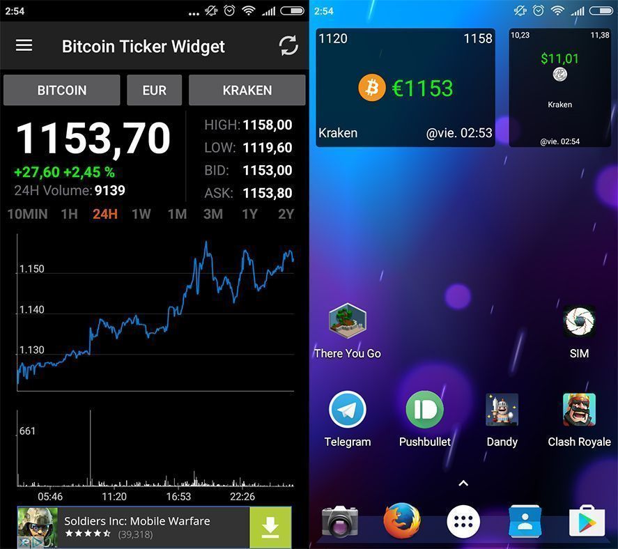 cryptocurrency android widget