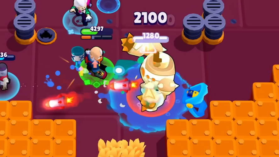 Brawl Stars: brawler fighting against another character.