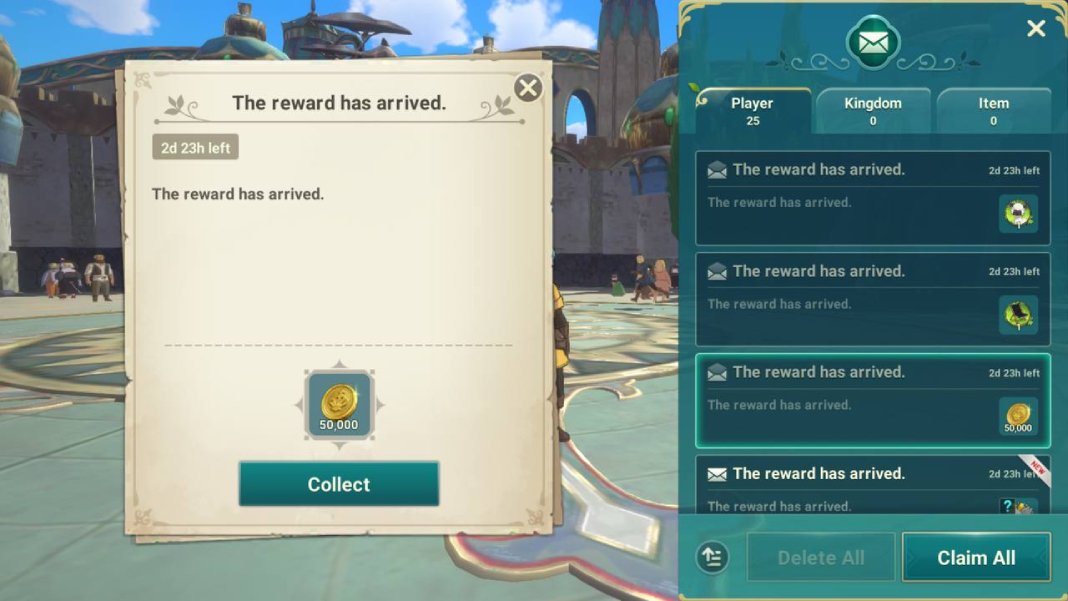 Site to collect the rewards in Ni No Kuni: Cross Worlds
