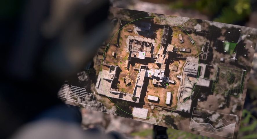 Top-down view of a destroyed city in Call of Duty: Warzone Mobile
