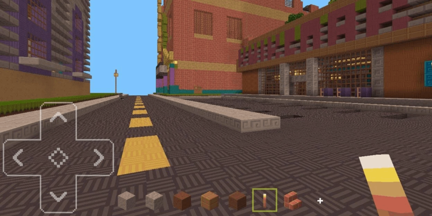 Creative mode in Craftsman showing a city road construction