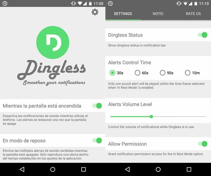 dingless screenshots 2 Ocho originales apps para personalizar tu smartphone