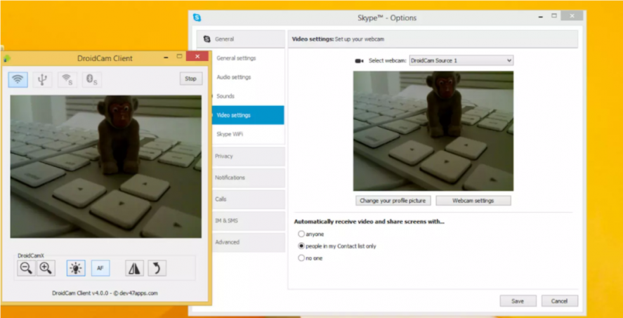 droidcam Cómo convertir un móvil en una webcam para videollamadas