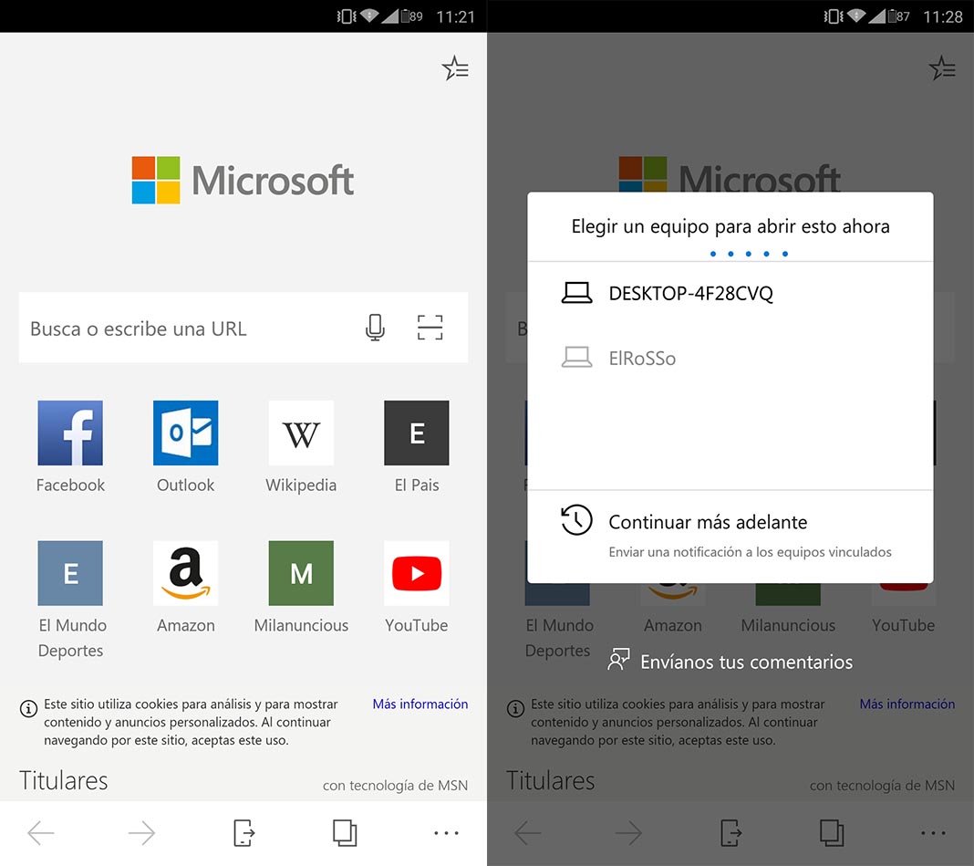 edge configurar microsoft 2 Cómo asociar la app de Microsoft Edge para Android a nuestro PC